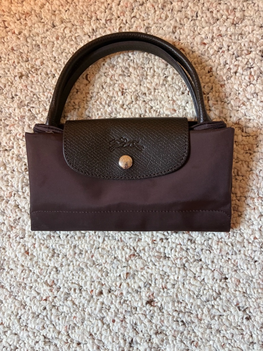 Longchamp Le Pliage Small Mocha Top-Handle Bag